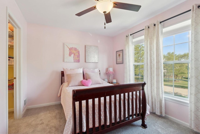 18485 W Springwood Dr, Grayslake, IL 60030 - bedroom featuring carpet flooring, baseboards, and ceiling fan