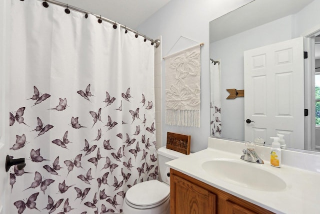 18485 W Springwood Dr, Grayslake, IL 60030 - bathroom with vanity, toilet, and a shower with curtain