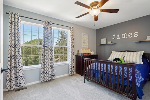 18485 W Springwood Dr, Grayslake, IL 60030 - carpeted bedroom featuring baseboards and ceiling fan