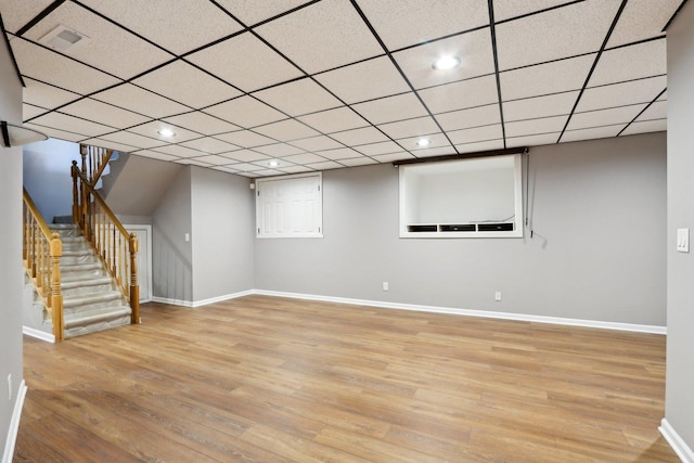 18485 W Springwood Dr, Grayslake, IL 60030 - finished basement featuring baseboards, light wood-style flooring, stairs, and recessed lighting