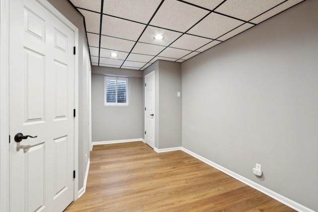 18485 W Springwood Dr, Grayslake, IL 60030 - hall with baseboards, light wood finished floors, recessed lighting, and a drop ceiling