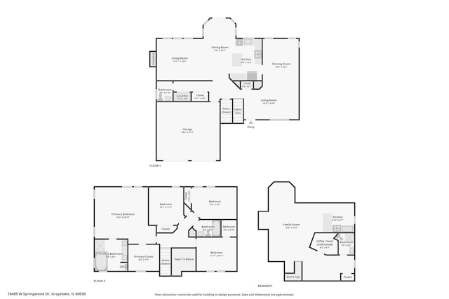 18485 W Springwood Dr, Grayslake, IL 60030 - floor plan / room layout