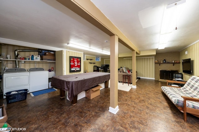 1131 S Hamlin Ave, Park Ridge, IL 60068 - game room featuring washer and dryer and pool table