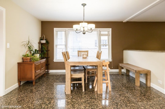 1131 S Hamlin Ave, Park Ridge, IL 60068 - dining space with a chandelier and granite tiled floors