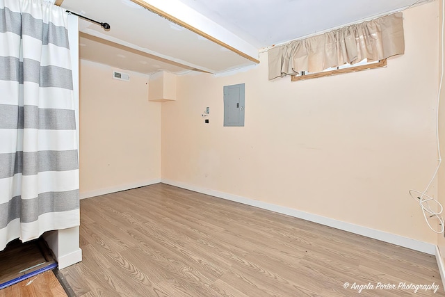 43 Lippincott Rd, Fox Lake, IL 60020 - spare room with light wood-style floors, visible vents, electric panel, and baseboards