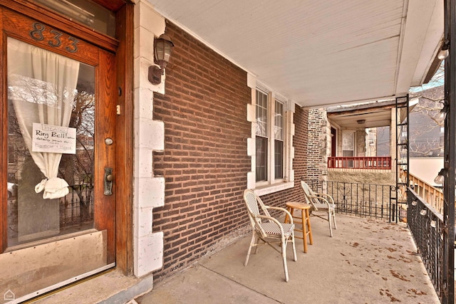 view of patio with a porch
