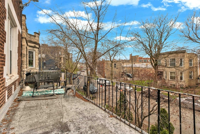 balcony with a residential view