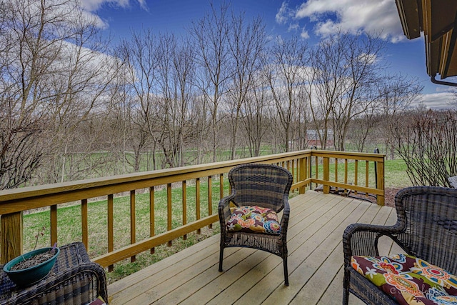 deck with a lawn