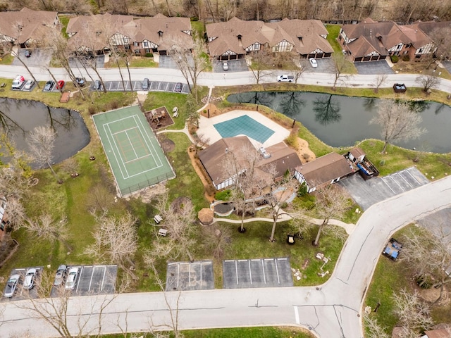 11212 Cottonwood Dr Unit 23A, Palos Hills, IL 60465 - birds eye view of property with a water view and a residential view