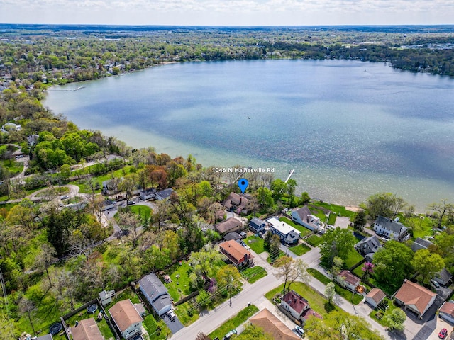 1046 N Hainesville Rd, Round Lake Beach, IL 60073 - aerial view of residential area featuring a large body of water