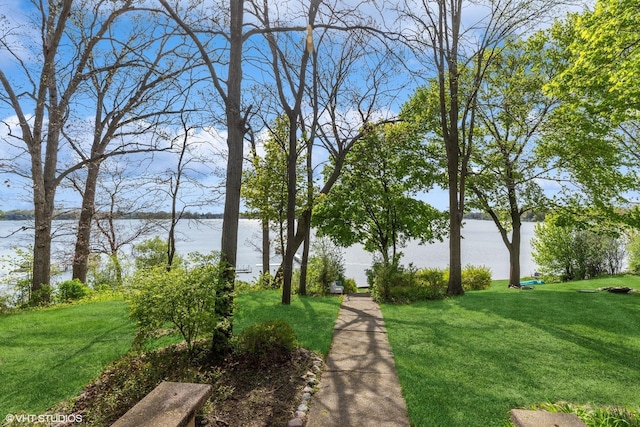 1046 N Hainesville Rd, Round Lake Beach, IL 60073 - view of green lawn featuring a water view