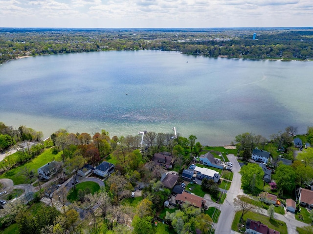 1046 N Hainesville Rd, Round Lake Beach, IL 60073 - aerial view of property and surrounding area featuring a large body of water and nearby suburban area