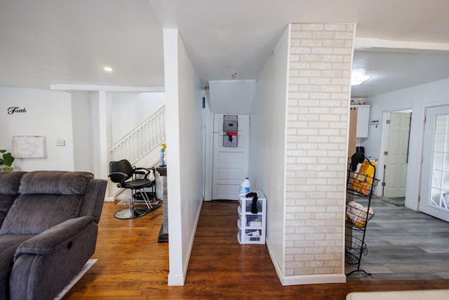 732 N Dearborn Ave, Kankakee, IL 60901 - hallway featuring stairway and wood finished floors
