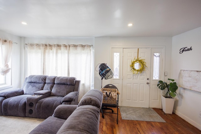732 N Dearborn Ave, Kankakee, IL 60901 - foyer entrance with recessed lighting, baseboards, and wood finished floors