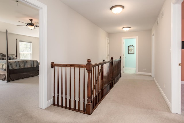 6433 Davidson Ct, Gurnee, IL 60031 - hall featuring carpet, an upstairs landing, and baseboards