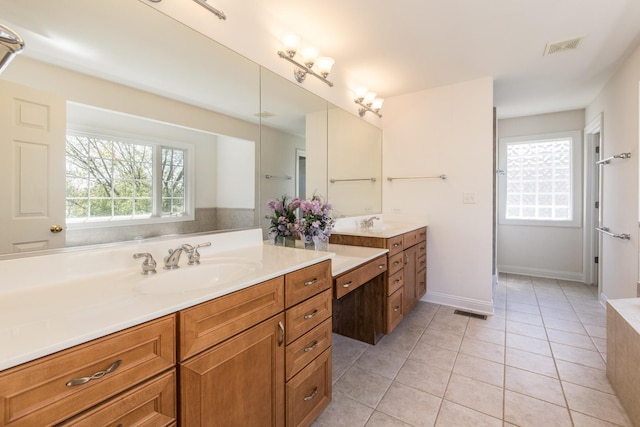 6433 Davidson Ct, Gurnee, IL 60031 - full bathroom featuring tile patterned flooring, vanity, and baseboards