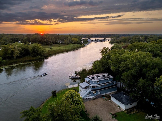 42136 N 7th Ave, Antioch, IL 60002 - aerial view at dusk of a water view and view of wooded area