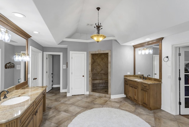 41W050 Stoneridge Ln, Elgin, IL 60124 - full bathroom with baseboards, two vanities, and a sink