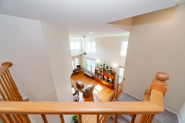 716 Samson Way, Northbrook, IL 60062 - living area with baseboards, wood finished floors, and ceiling fan