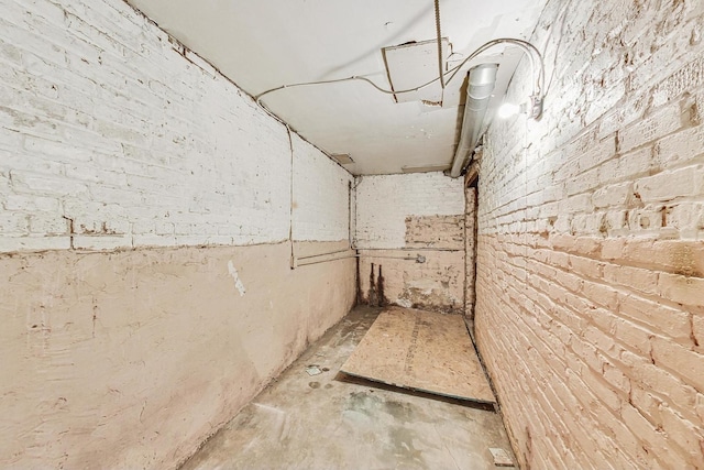 7658 S Laflin St, Chicago, IL 60620 - unfinished basement with brick wall