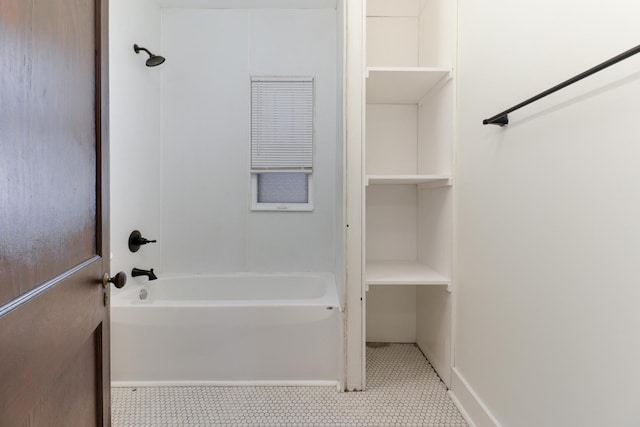 full bathroom with shower / washtub combination