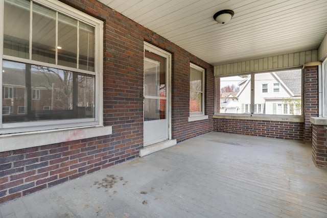 view of unfurnished sunroom