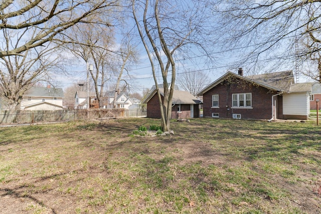 view of yard with fence