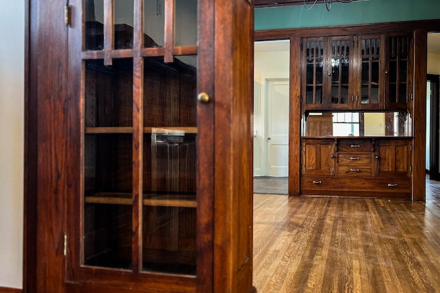 interior space with wood finished floors