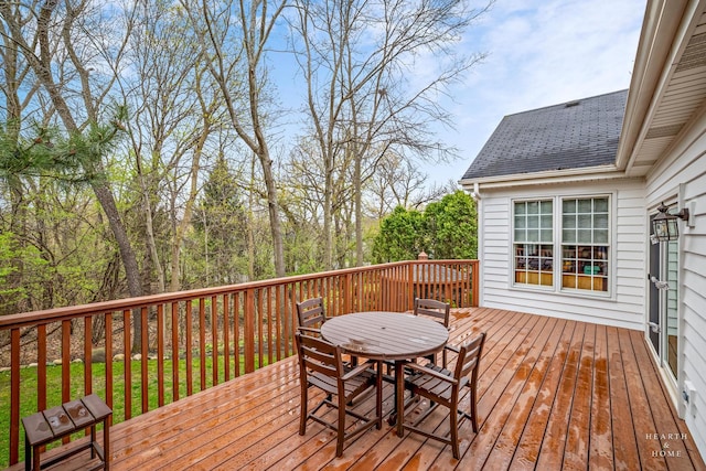 803 Pleasant Dr, Fox River Grove, IL 60021 - wooden terrace with outdoor dining space