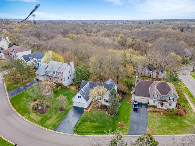 803 Pleasant Dr, Fox River Grove, IL 60021 - birds eye view of property with a forest view and a residential view