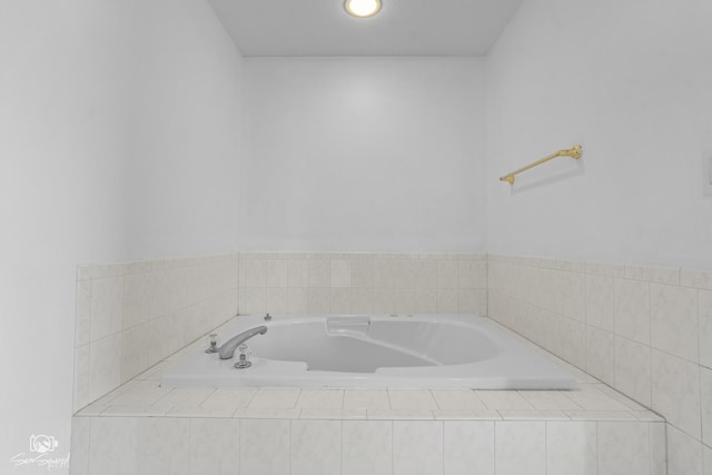 bathroom featuring a garden tub