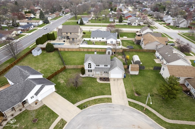 drone / aerial view with a residential view