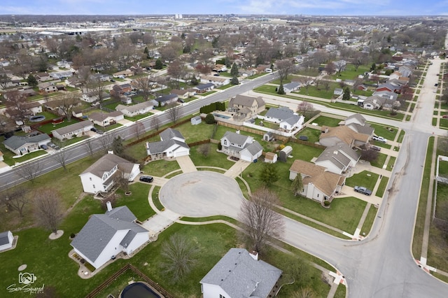 bird's eye view featuring a residential view