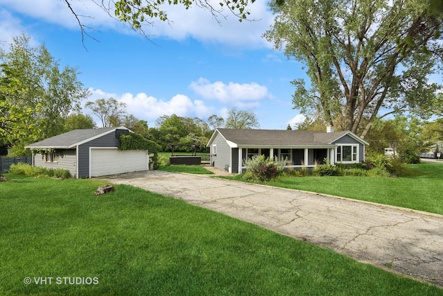 21W534 Bemis Rd, Glen Ellyn, IL 60137 - ranch-style home with an outdoor structure and a garage