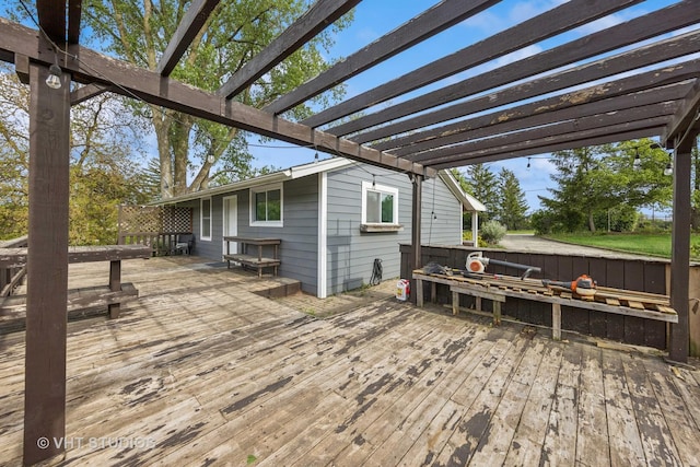 21W534 Bemis Rd, Glen Ellyn, IL 60137 - wooden terrace with a pergola