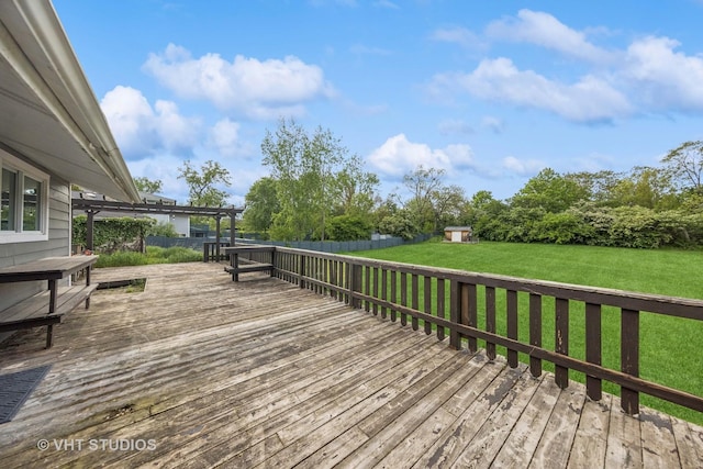21W534 Bemis Rd, Glen Ellyn, IL 60137 - wooden terrace with a pergola