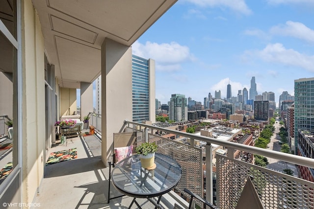 balcony with a view of city