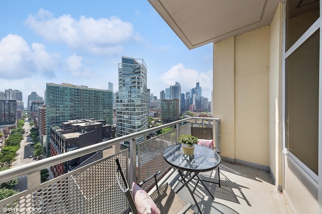 balcony with a view of city