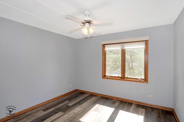 4920 134th Ct Unit 205, Crestwood, IL 60418 - empty room featuring wood finished floors, baseboards, and ceiling fan