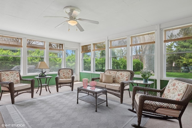 1112 N Perry Dr, Palatine, IL 60067 - sunroom / solarium featuring a ceiling fan and an outdoor living space