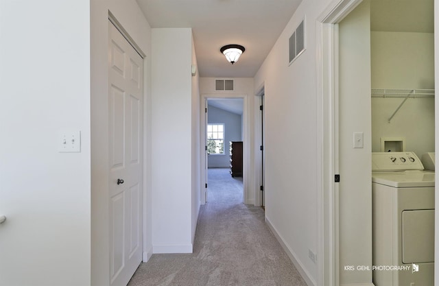 2850 Cattail Ct Unit C, Wauconda, IL 60084 - hall featuring washer / dryer and light carpet