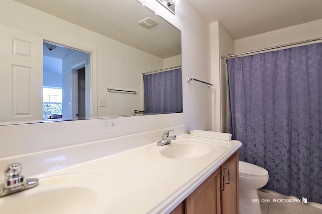 2850 Cattail Ct Unit C, Wauconda, IL 60084 - bathroom featuring double vanity and tile patterned floors