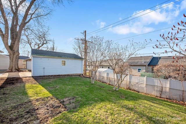 128 Adobe Cir, Carpentersville, IL 60110 - view of yard with an outdoor structure and fence