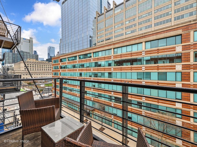 balcony with a view of city