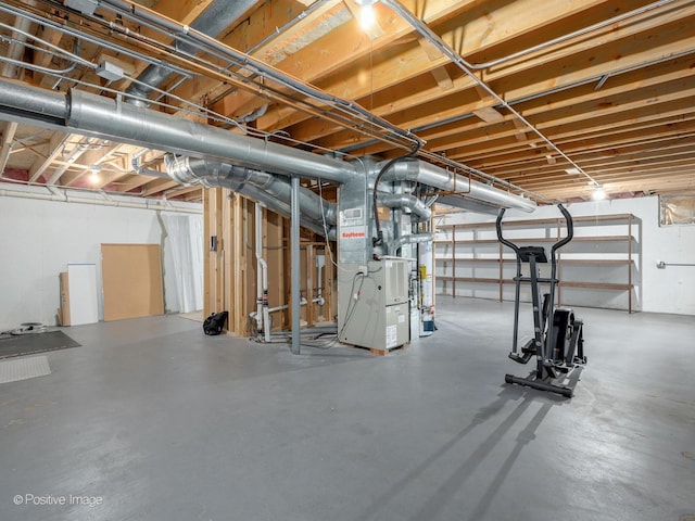 14 Wildflower Way, Streamwood, IL 60107 - unfinished basement featuring heating unit and water heater