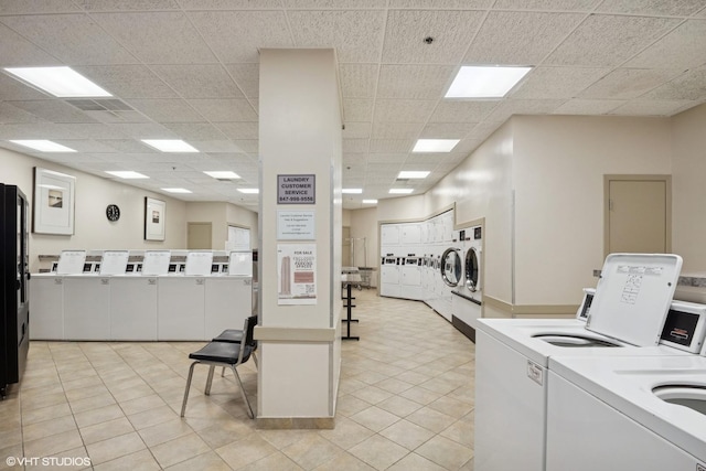 common laundry area with washing machine and dryer