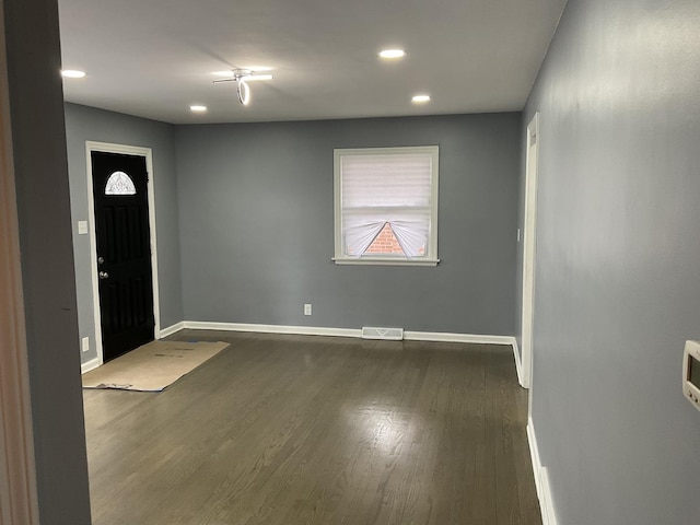 451 Clyde Ave, Calumet City, IL 60409 - entrance foyer with recessed lighting, dark wood-style floors, baseboards, and visible vents
