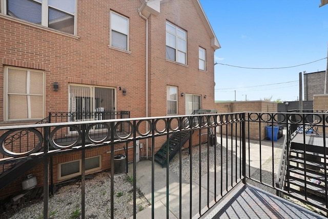 balcony with central air condition unit
