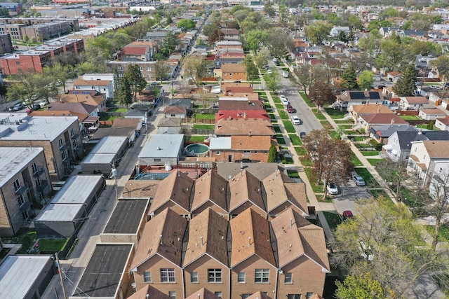 aerial view with a residential view