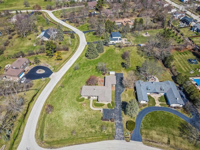 bird's eye view with a residential view